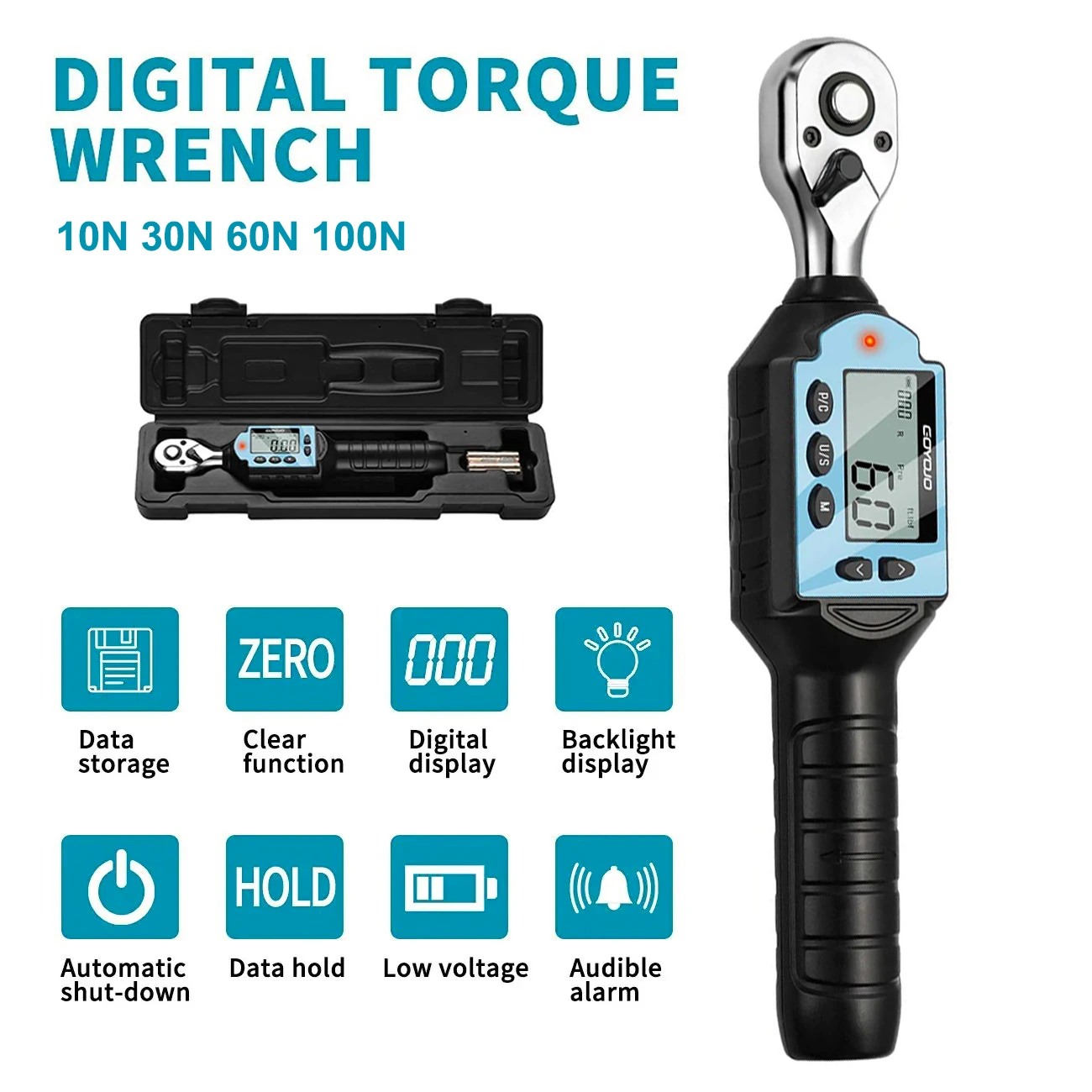 Torque Wrench Digital - 1/2 3/8 1/4 Digital Preset Torque