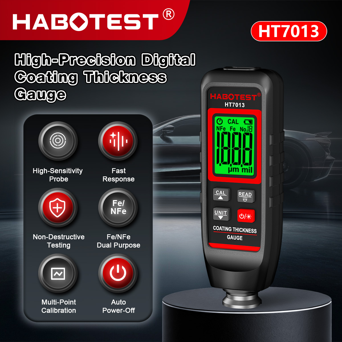 HABOTEST HT7013 Coating Thickn - Paint Thickness Gauge recension och pris